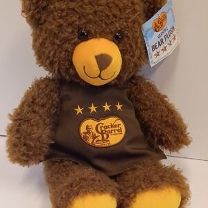Cracker Barrel Brown Plush Bear with Yellow Snout and Paws